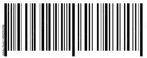 Barcode. Classic black barcode on a white background without numbers. Vector illustration.