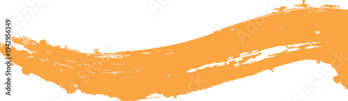 Orange paint brush stroke isolated on transparent background