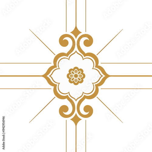 Abstract floral design with radial lines and organic background