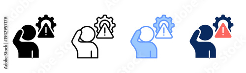 Friction Response icon set multiple style collection