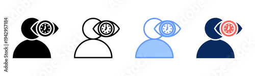 Attention Span icon set multiple style collection