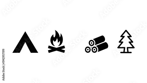 A delightful collection of outdoor and camping icons, perfect for nature and adventure themes.