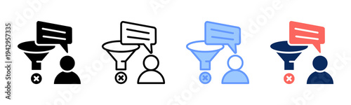 Choice Elimination icon set multiple style collection