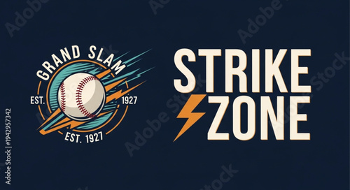 Baseball Grand Slam Strike Zone Logo Design.