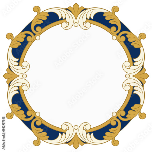 Elegant decorative frame with ornate swirls and floral elements