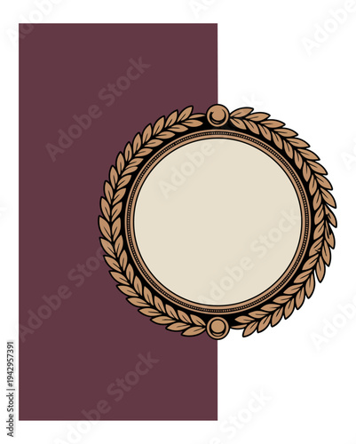Elegant frame design with laurel wreath and decorative elements