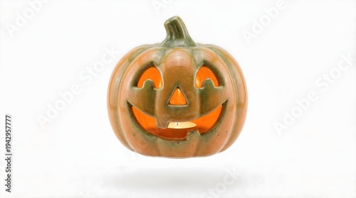 Wallpaper Mural Smiling ceramic jack-o-lantern with lit candle Torontodigital.ca