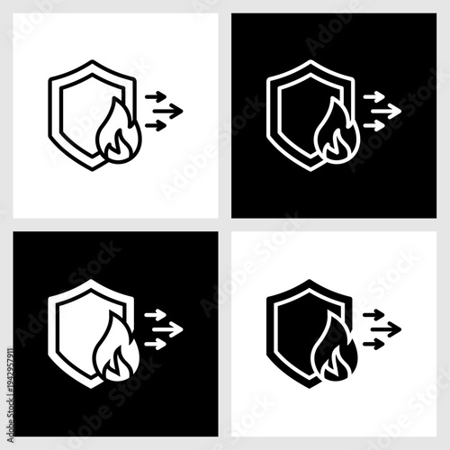 Courage Icon with Black and White Background