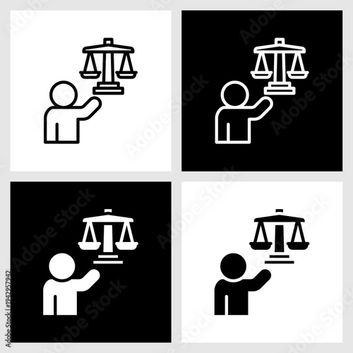 Fairness Icon with Black and White Background