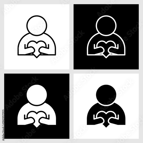 Humility Icon with Black and White Background