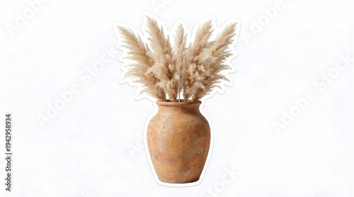 Wallpaper Mural Pampas Grass in Terracotta Vase Torontodigital.ca