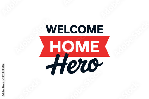 Welcome home hero banner with text on white background