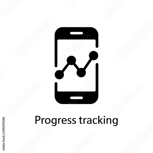 Progress tracking on a smartphone with a line graph  mobile app analytics