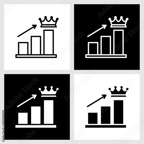 Market Leadership Icon with Black and White Background