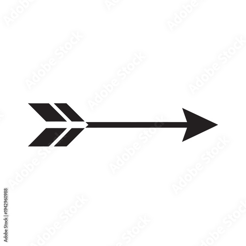 Simple Black Arrow Icon Pointing Right on White Background