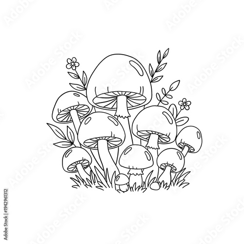 Vintage black silhouette drawing of an ancient Roman soldier and a girl integrated into a seamless floral pattern background with abstract nature elements and decorative branch sketches