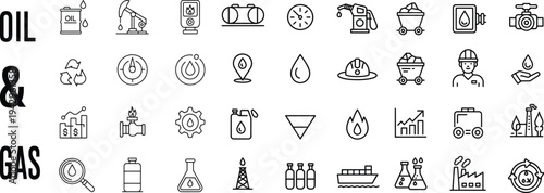 Oil and gas industry related icons