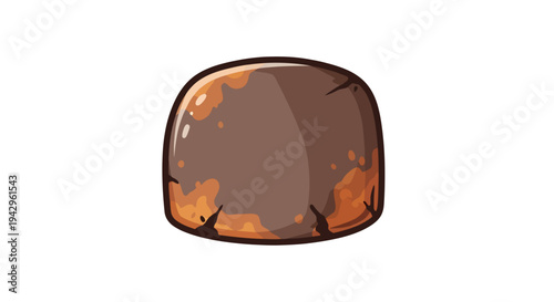 Stone illustration, vector style graphic, isolated on white, geology concept, nature design