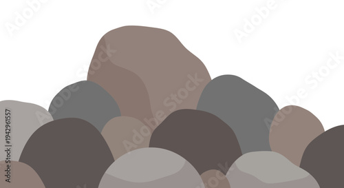 Stone illustration, vector style graphic, natural background for design, earth elements