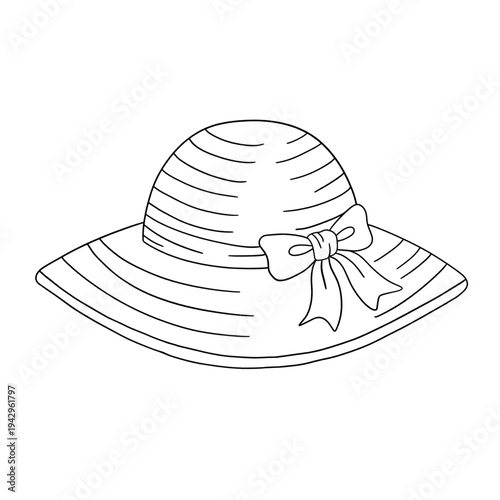 A vintage black felt fedora hat and classic western cowboy headwear isolated on white as a vector illustration fashion accessory object