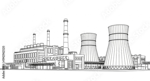 Industrial Factory Buildings and Towers.