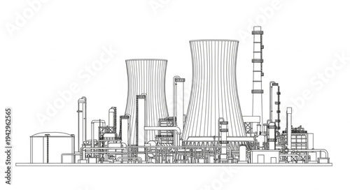 Industrial Factory Buildings and Towers.