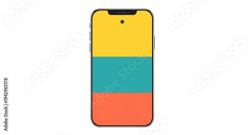 Free Download Smartphone with colorful screen on white background. - GFXLoad