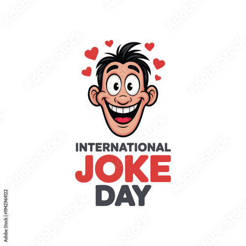International Joke Day Funny Cartoon Face Vector Illustration with Humor and Comedy Concept
