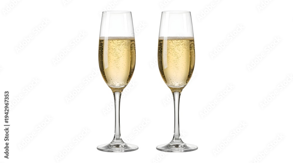 custom made wallpaper toronto digitalTwo Champagne Glasses Isolated on White Background
