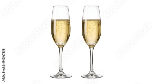 Wallpaper Mural Two Champagne Glasses Isolated on White Background Torontodigital.ca