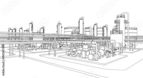 Industrial Factory Complex Blueprint.