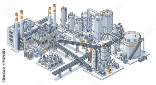 Industrial Factory Complex Infrastructure.