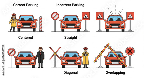 Correct and Incorrect Parking Examples for Drivers.