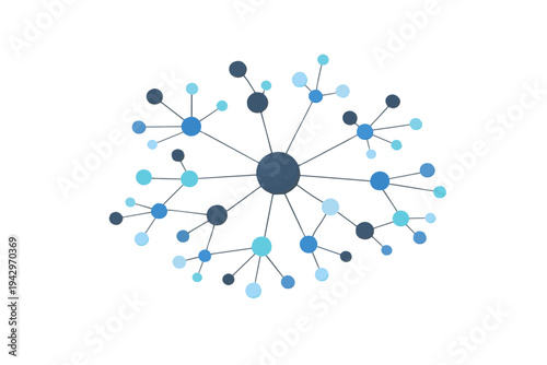 Central Hub Network Diagram – Distributed AI System Flat Vector