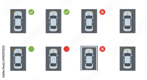 Correct and Incorrect Parking Examples Illustration.