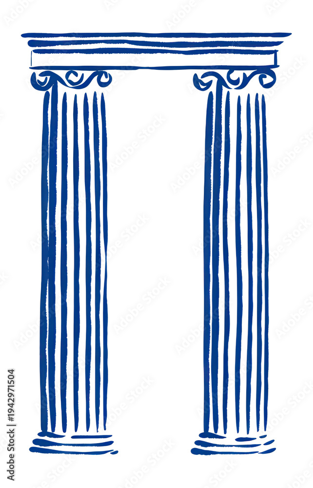 Fototapeta premium PNG Ionic column greek columns architecture illustration.