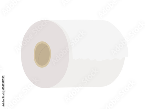 横向きの清潔な白いトイレットペーパーアイコン