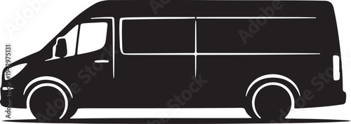 Delivery Van Transport Vector Silhouette