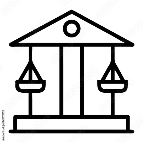 Justice scale balance icon symbol law fairness isolated on transparent background