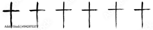 Set hand drawn christian crosses. black grunge cross. Hand-drawn christian cross. Vector illustration