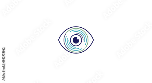 Abstract Eye Symbol with Circular Lines, Vision and Perception Concept