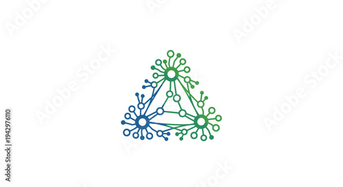 Abstract Network Connection Triangle with Nodes and Lines