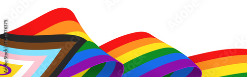 LGBTQIA flag border, inclusive progress pride background
