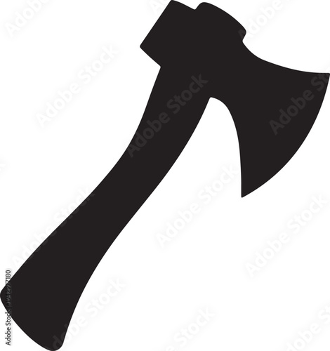 A detailed black and white illustration of a traditional axe. isolated on transparent background