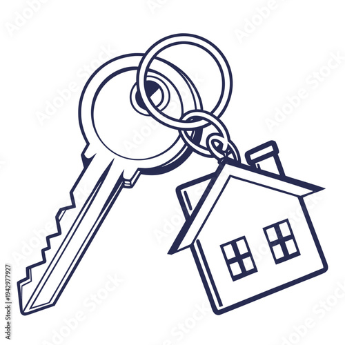 House Key Icon Vector – Real Estate and Home Security Symbol