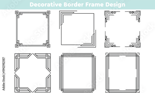 Vector set of architectural art deco borders. Geometric overlapping line frames and minimalist corner ornaments. Modern luxury branding layout frames vector illustration design