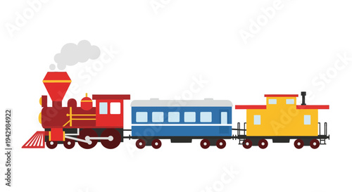 Train illustration, vector style graphic, transportation design, travel concept