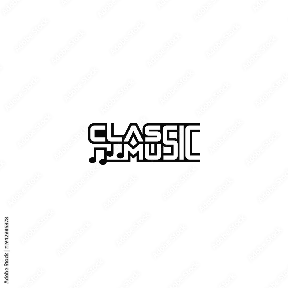 Obraz premium Classic Music text idea, logo design.