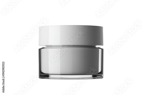 Elegant white jar with a metallic lid for skincare or cosmetic storage