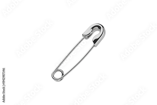Classic metal safety pin with open clasp and smooth wire ends
